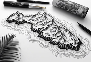 Hawaiian islands 3D map tattoo idea