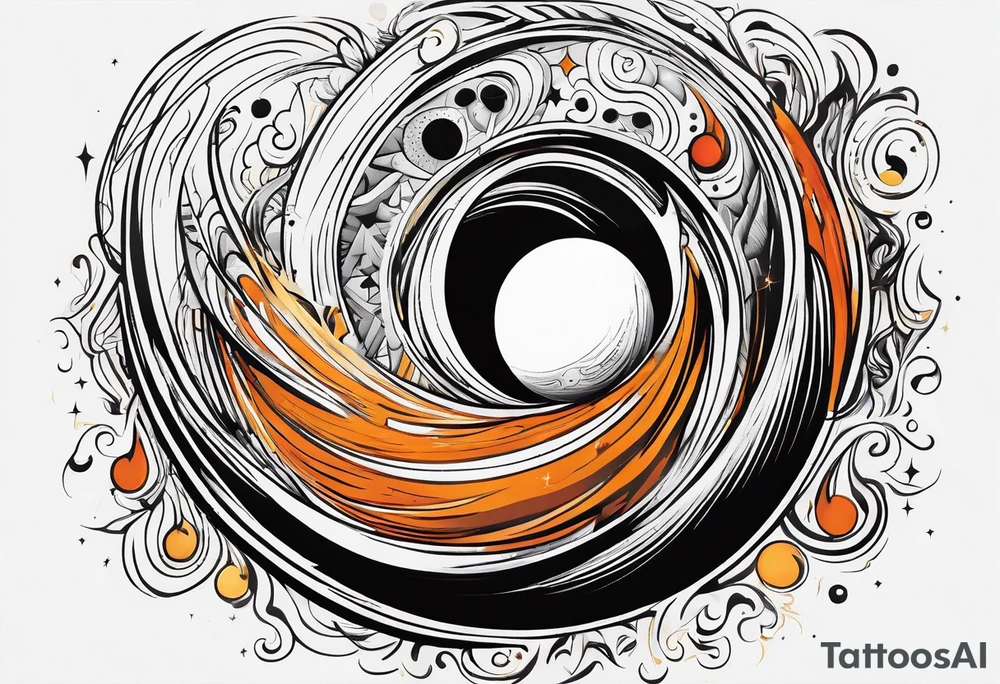 Black hole swallowing earth as it stretches and becomes deformed tattoo idea