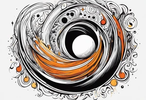 Black hole swallowing earth as it stretches and becomes deformed tattoo idea