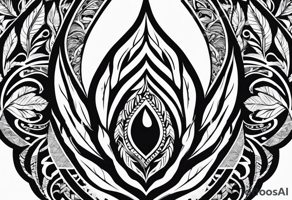 pointed leaf, with maori style tattoo idea