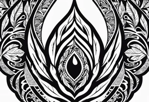 pointed leaf, with maori style tattoo idea