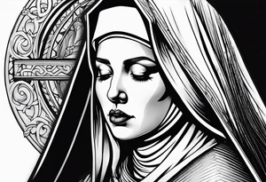 Crying nun tattoo idea