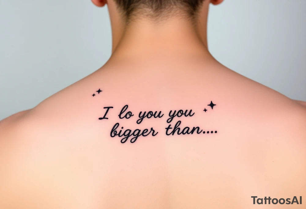 I love you bigger than...
With shooting stars tattoo idea