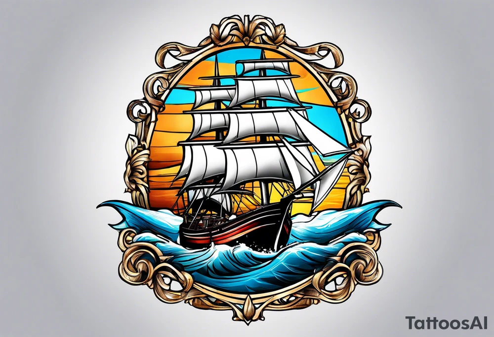 Sail boat tattoo idea