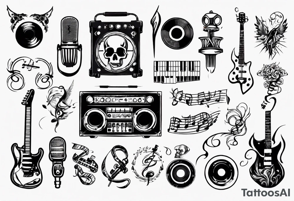 music sound tattoo idea