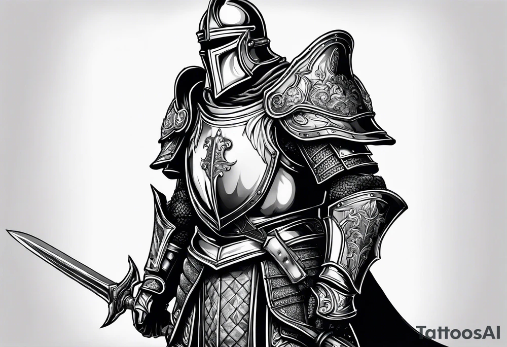 knight with heavy armor tattoo idea