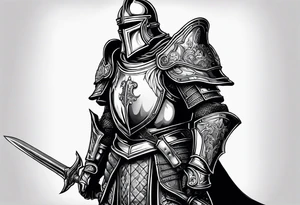 knight with heavy armor tattoo idea