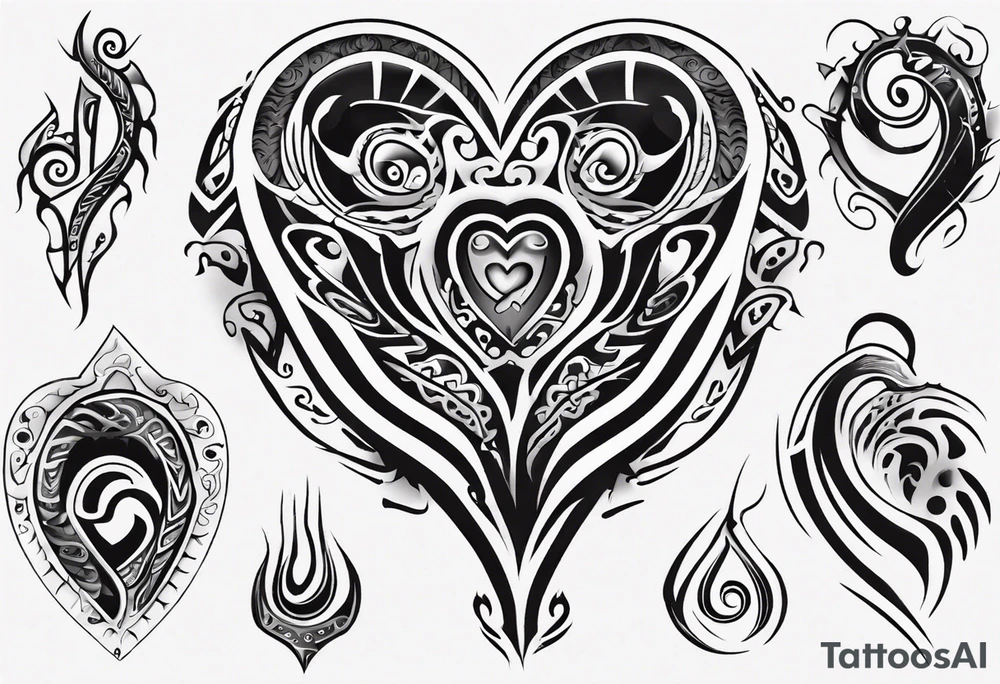 heart, maori tattoo idea