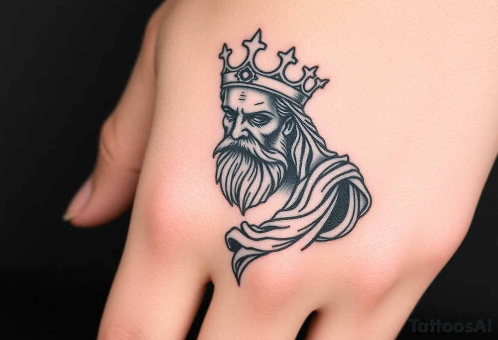 Hades Greek god with crown tattoo idea
