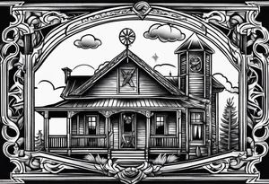 Country western cowboy saloon tattoo idea