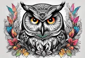 owl forest tattoo idea