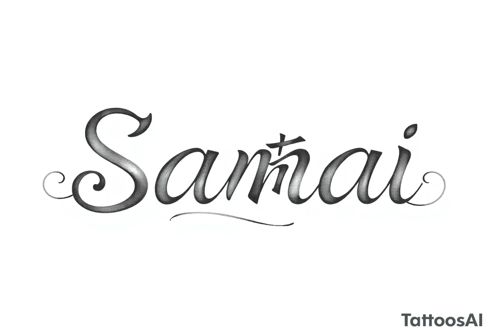 Sanai name tattoo with  ♑️ tattoo idea