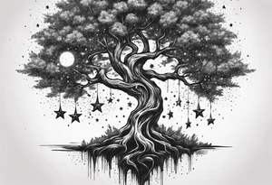 Poison tree with stars tattoo idea
