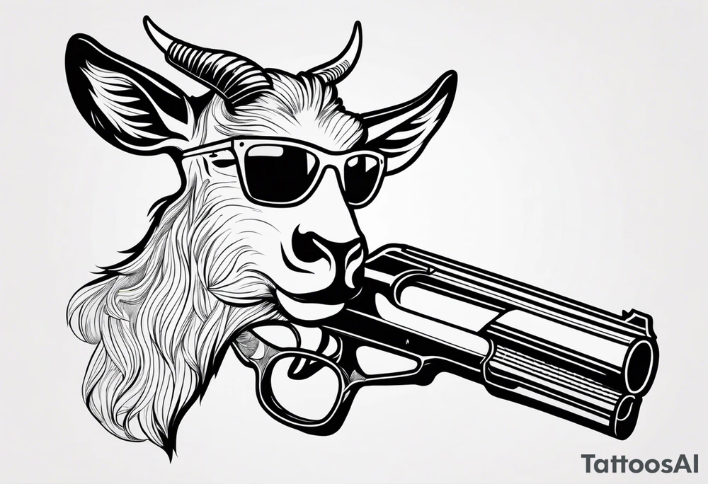 capricorn with sunglasses and a shotgun tattoo idea