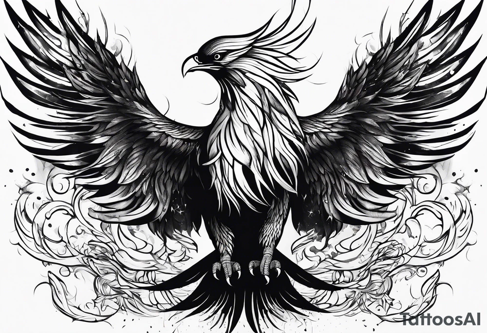Like a phoenix rising from ashes, a woman who's has been through pain and now finding her strength tattoo idea