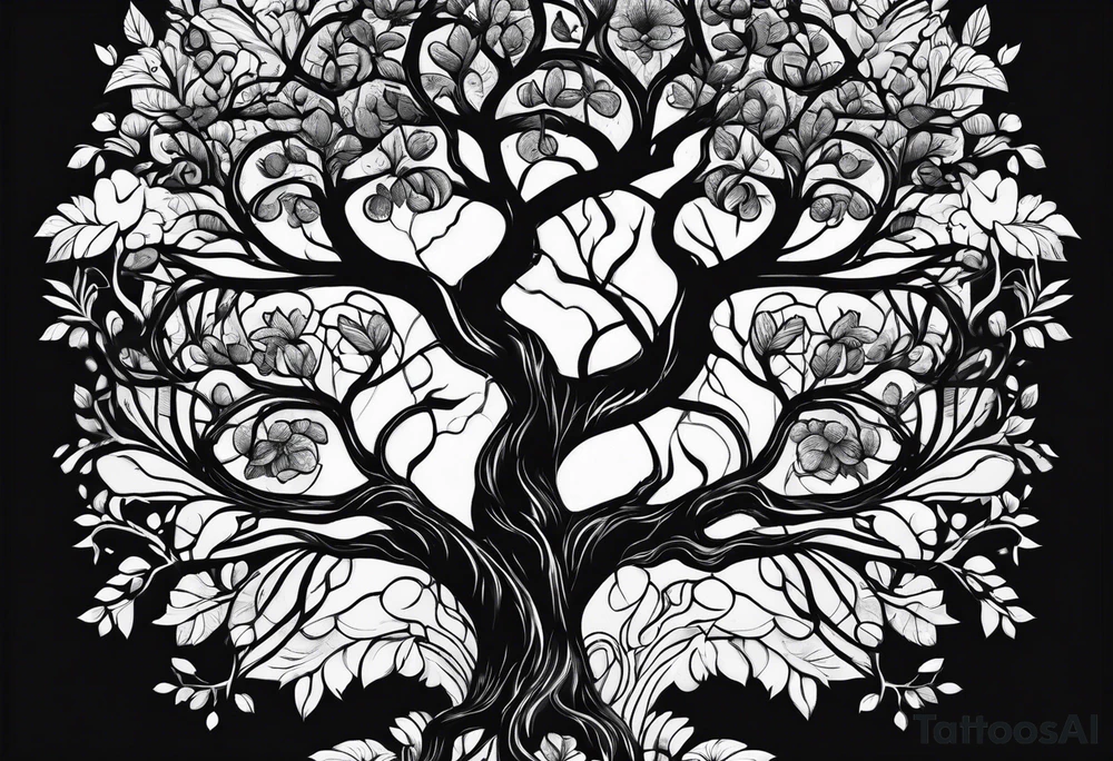 Family tree with roots tattoo idea