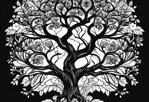 Family tree with roots tattoo idea