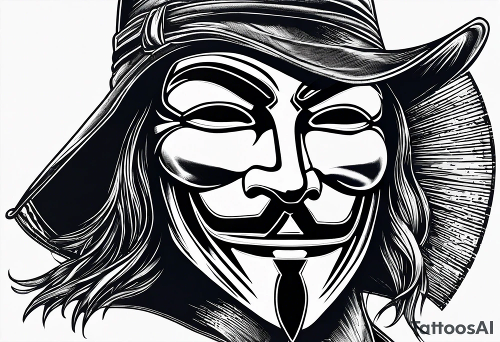 v for vendetta, mask only. No hat. tattoo idea