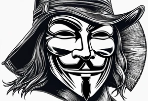 v for vendetta, mask only. No hat. tattoo idea
