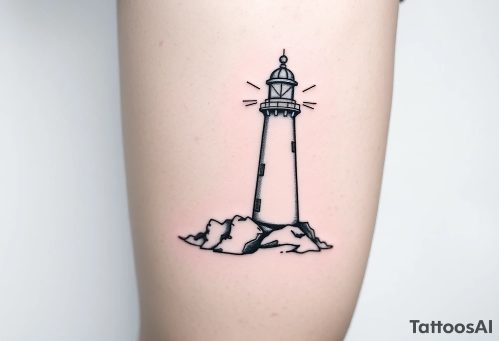 Simple lighthouse with pops tattoo idea