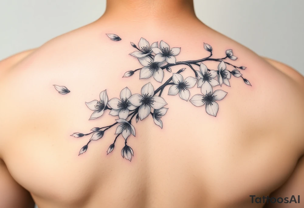 delicate cherry blossoms swirling in spring breeze with petals tattoo idea delicate cherry blossoms swirling in spring breeze with petals tattoo idea