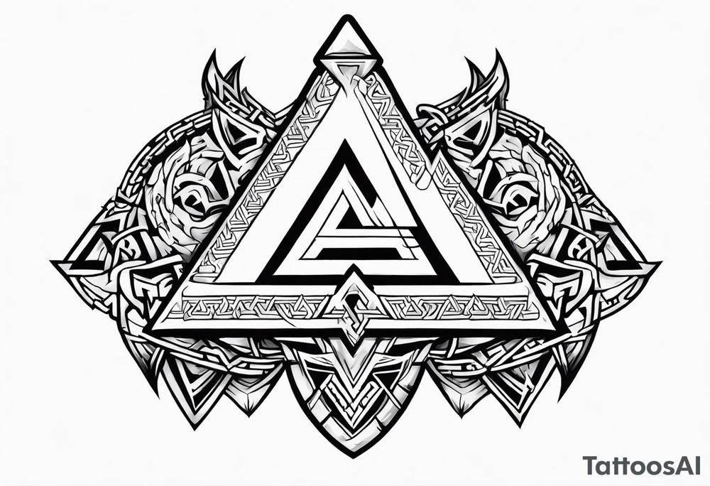 Valhalla shield sword valknut fire chains valknut tattoo idea Valhalla shield sword valknut fire chains valknut tattoo idea