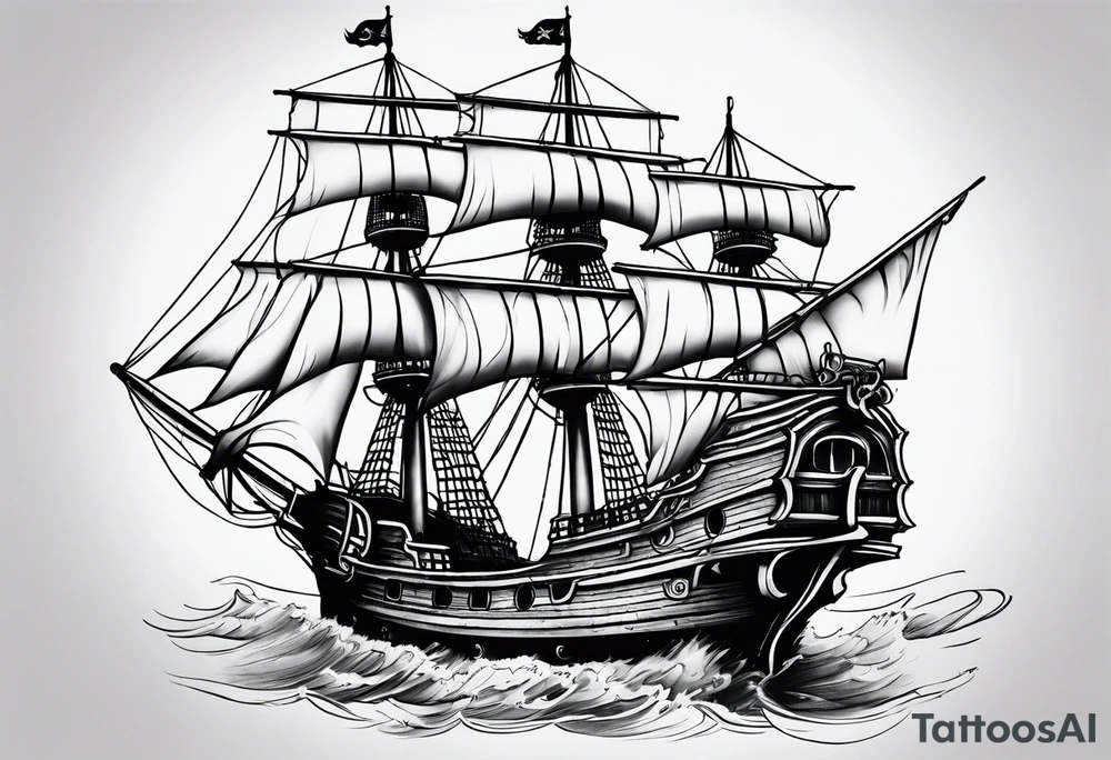 A pirate ship tattoo idea