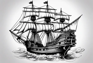 A pirate ship tattoo idea