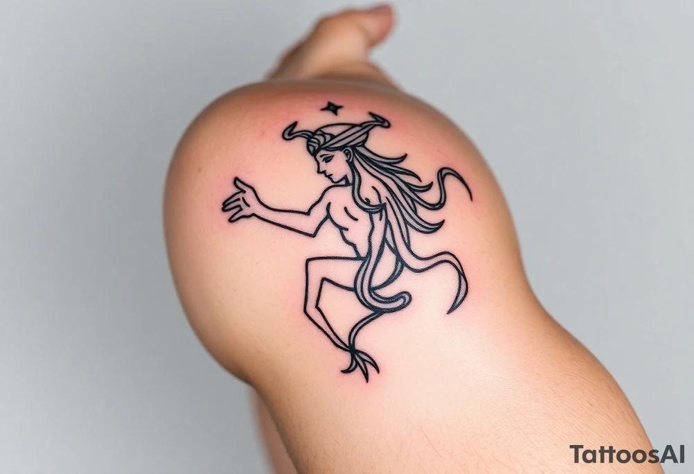 Aquarius with love, courage, free spirit and prosperity tattoo idea