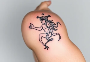 Aquarius with love, courage, free spirit and prosperity tattoo idea