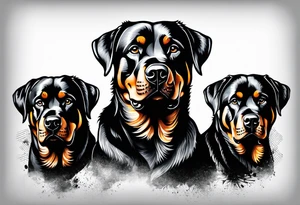 3 headed rottweiler tattoo idea