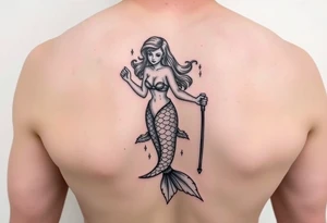 Mermaid with crutches tattoo idea