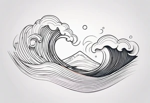 Wavy lines tattoo idea