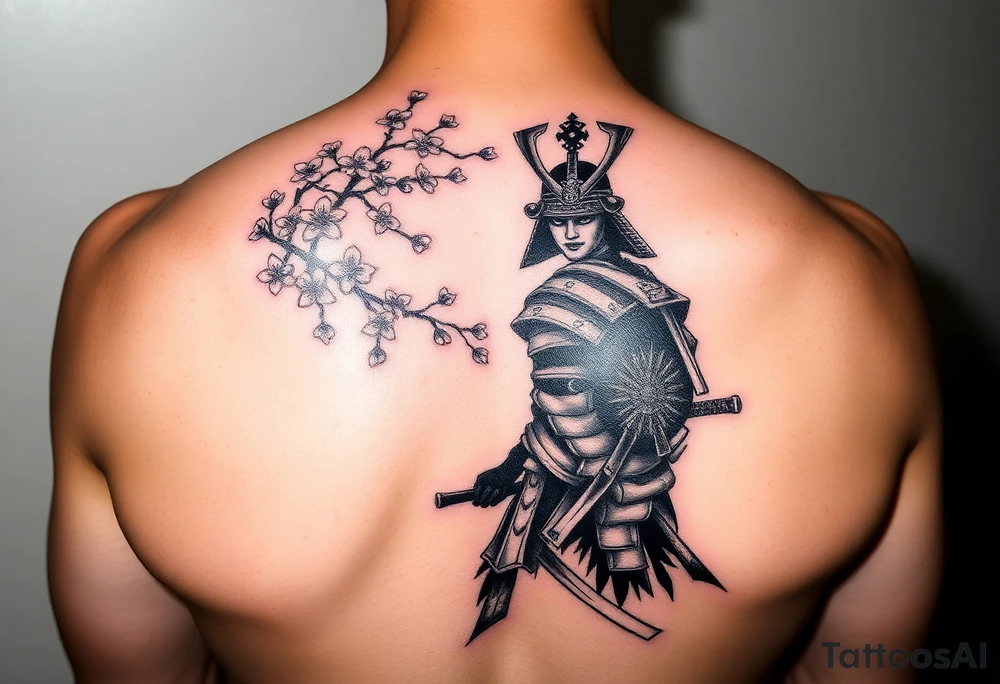 noble samurai warrior silhouette at sunset with cherry blossoms tattoo idea noble samurai warrior silhouette at sunset with cherry blossoms tattoo idea
