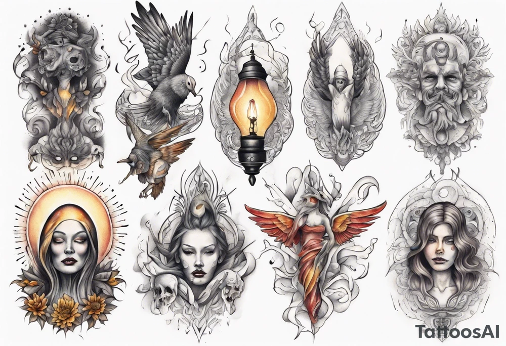 Light liberating people from fear tattoo idea