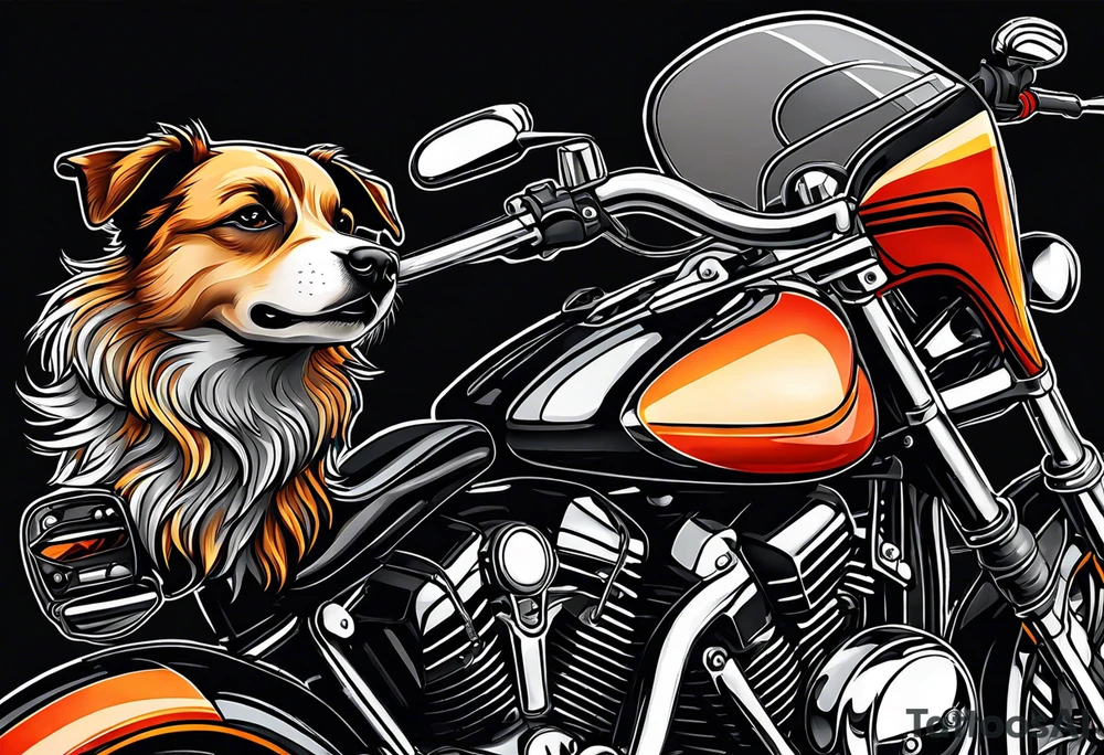 Motorcycle Rider with a puppy dog look tattoo idea