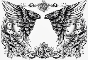 Wings with number 22 and + tattoo idea