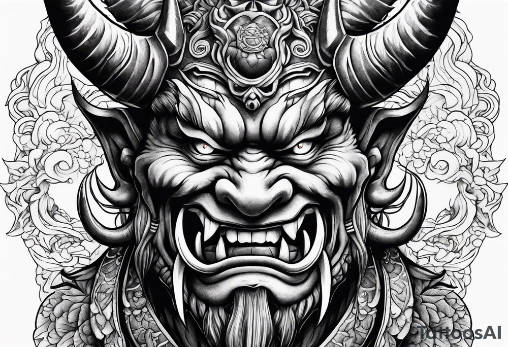 japanese demon tattoo idea