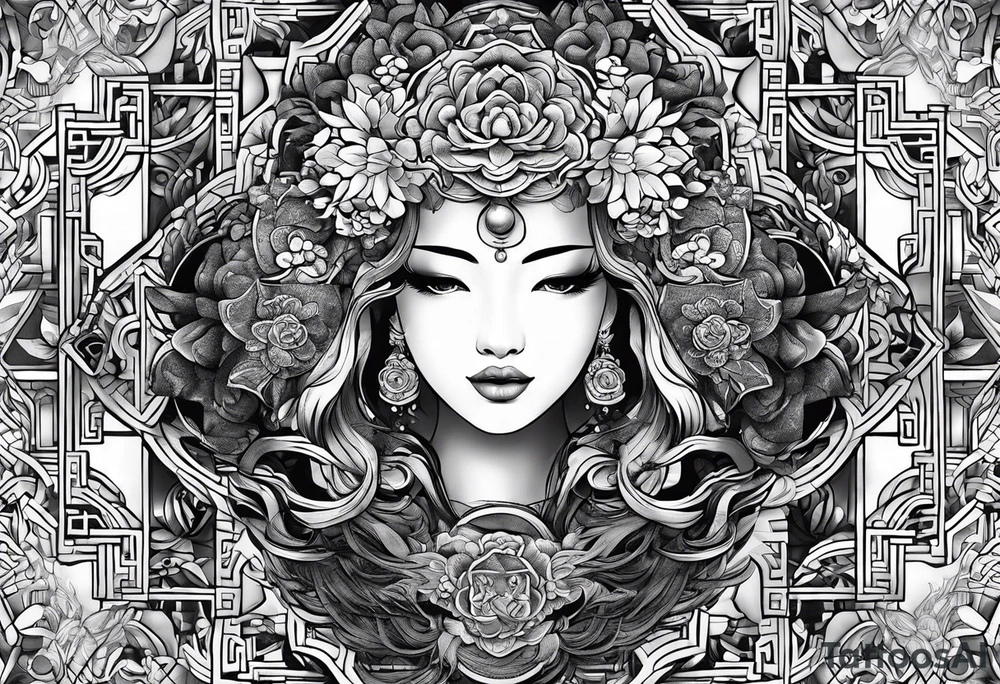 Chinese wall, realistic, art, tattoo idea