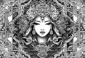 Chinese wall, realistic, art, tattoo idea