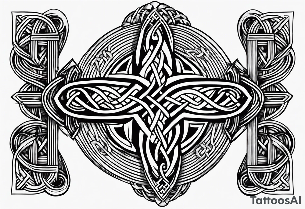 Scottish Munro emblem with Celtic knots around it tattoo idea Scottish Munro emblem with Celtic knots around it tattoo idea