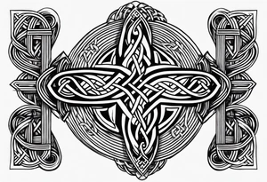 Scottish Munro emblem with Celtic knots around it tattoo idea
