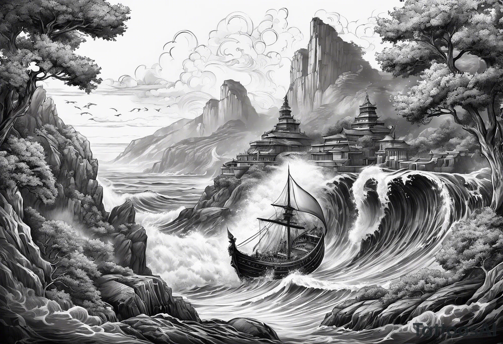 Poseidon mit umhang tattoo idea