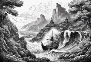 Poseidon mit umhang tattoo idea