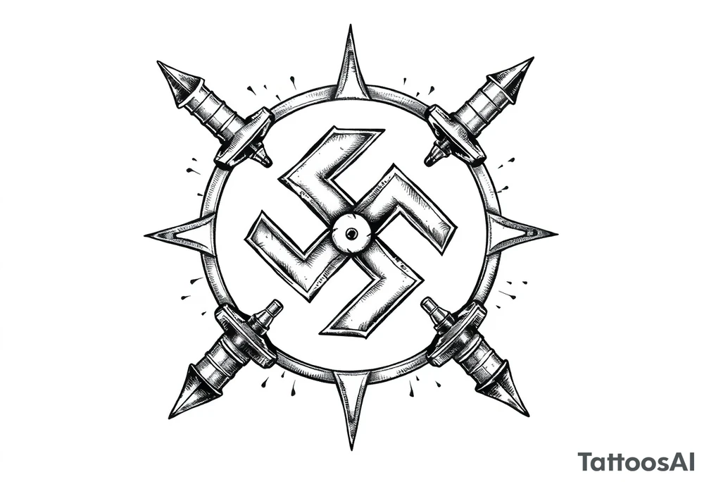 swastika tattoo with ss bolts tattoo idea