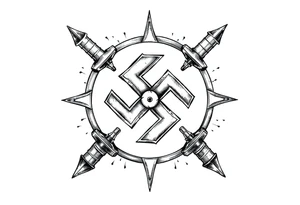 swastika tattoo with ss bolts tattoo idea