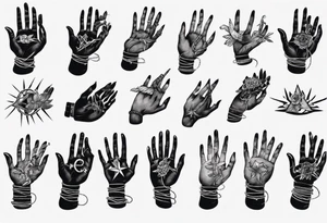 a hand with rope tattoo idea