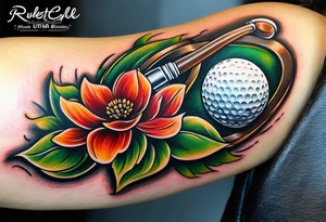 Paintbrush, golf club, poker chip tattoo idea