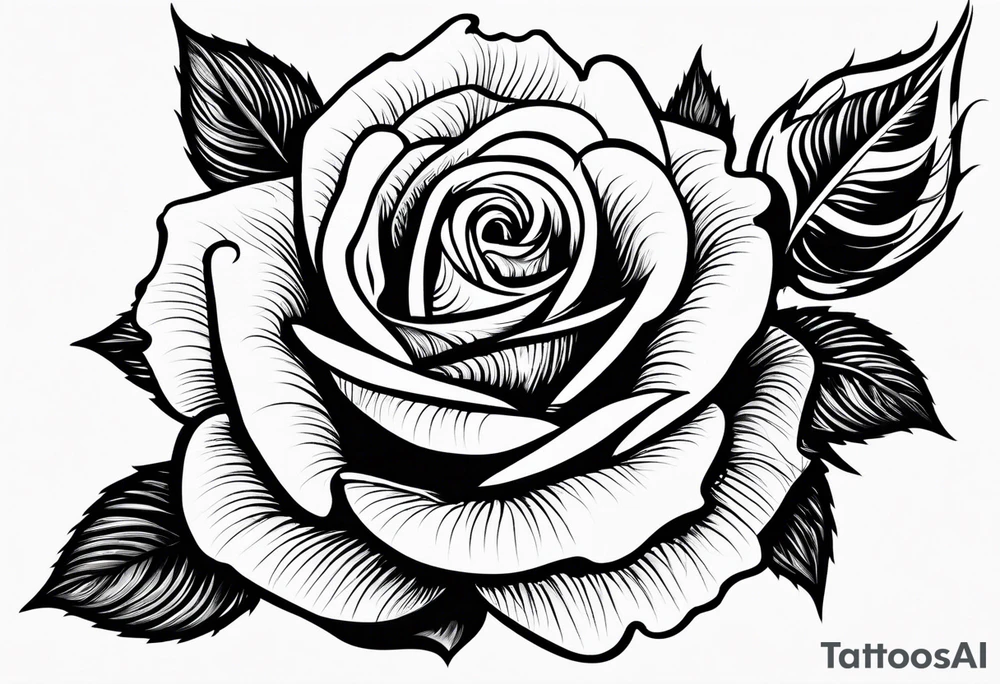 Rose with a eye tattoo idea