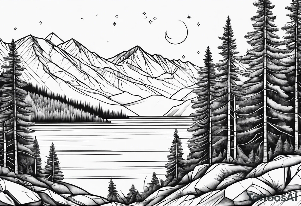 Lake Tahoe trees tattoo idea